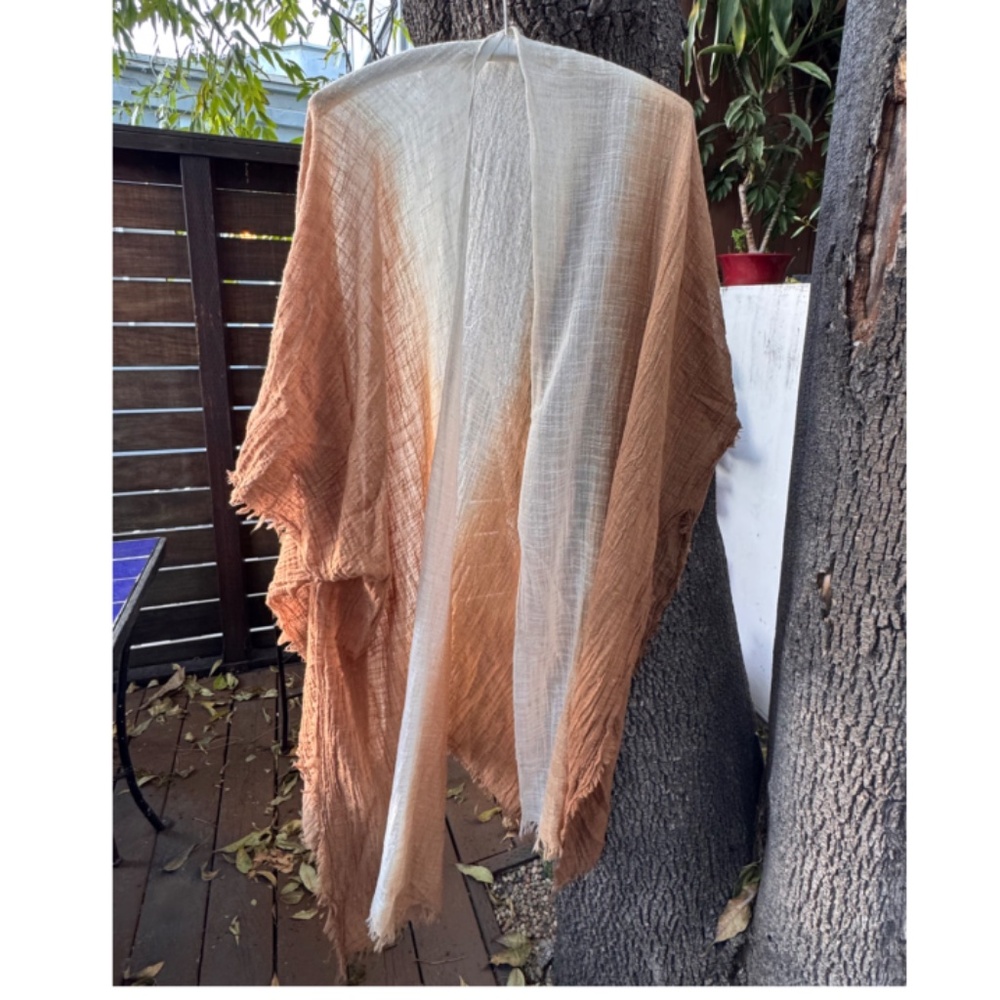 Handmade Handwoven Gauze Poncho Shawl